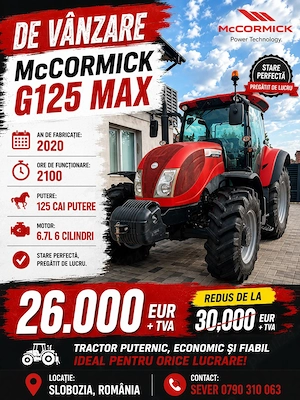 Tractor McCormick G125 Max   2 re | Stare impecabilă |  - imagine 6