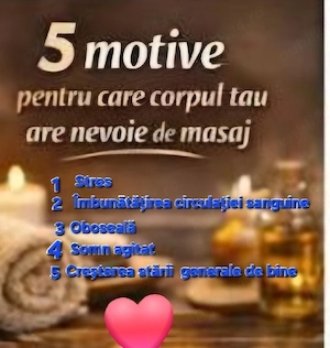 Bună! Ofer masaj de relaxare.