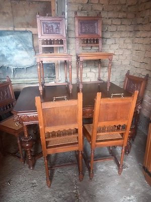 mobila lemn masiv set complet 