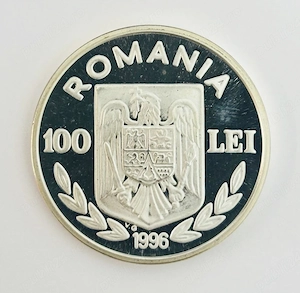 moneda argint 100 LEI 1996 Atlanta Olympic Games PROOF