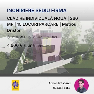 CLĂDIRE INDIVIDUALĂ NOUĂ | 260 MP | 10 LOCURI PARCARE | Metrou Dristor