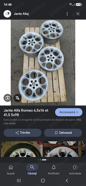 Vand jante alfa roneo 147 R16