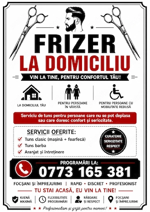 Tunsori  La Domiciliul Clientului !!