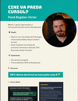 Meditatii BAC Logica - 100% Rata de Promovare - Rezultate Dovedite - Fizic sau Online 