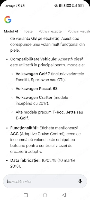 De vanzare volan VW - imagine 2