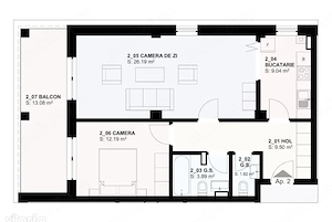 Str. M. Eminescu   BLOC NOU   apartament situat la etajul 1, partial finisat - imagine 2
