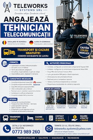 ANGAJĂM Tehnician Telecomunicatii 