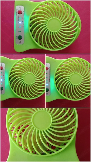 304. Ventilator portabil cu lanterna si baterie reîncărcabilă, functional - imagine 4