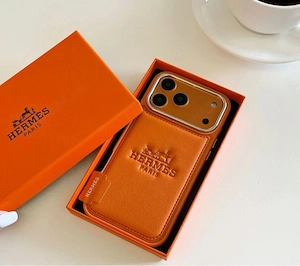 Husă tip Hermes pentru iPhone 17 Pro Max   piele + cutie