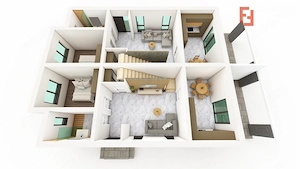 Duplex cu 5 camere si 300 mp teren, de vanzare in Sanmihaiu Roman