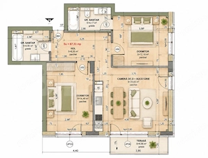 COMISION 0 | APARTAMENT 3 CAMERE | 5 MINUTE DE AUCHAN 