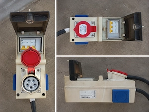 Tablou electric SCAME 400V 16A   priză trifazică + 2 prize Schuko | Folosit la un singur șantier