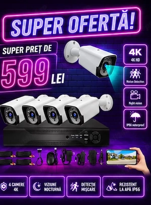 Vindem si Montam Camere Supraveghere Video KIT Complet 4 8 12 CAMERE