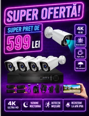 Vindem si Montam Camere Supraveghere Video KIT Complet 4 8 12 CAMERE
