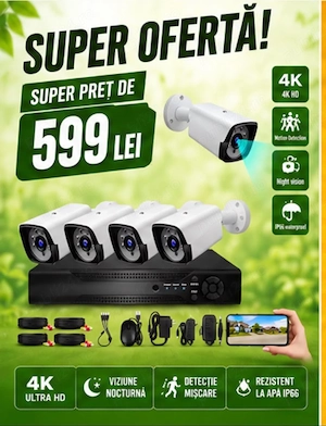 Vindem si Montam Camere Supraveghere Video KIT Complet 4 8 12 CAMERE