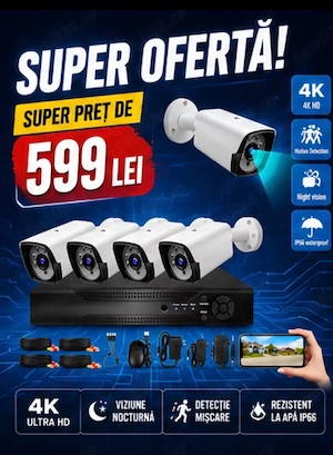 Vindem si Montam Camere Supraveghere Video KIT Complet 4 8 12 CAMERE