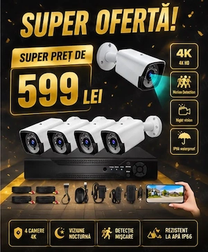 Vindem si Montam Camere Supraveghere Video KIT Complet 4 8 12 CAMERE