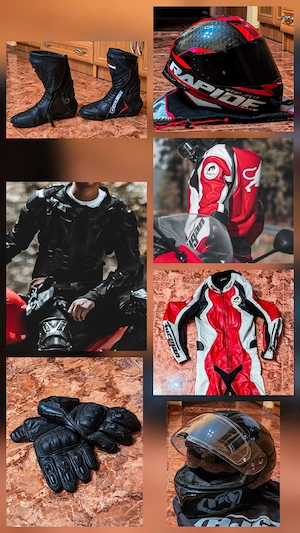 Echipament moto complet - combinezon moto, casti, casca moto, armura moto, cizme moto, manusi moto - imagine 3