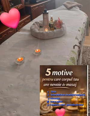 Bună! Vă ofer masaj de relaxare.Nu deranjați inutil rog seriozitate. 