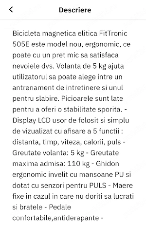 Bicicletă eliptica magnetică FitTronic - imagine 3