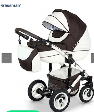 Vând Carucior Krausman 3 in 1 Sendo White-Brown - Krausman