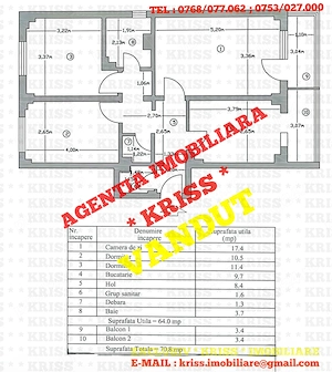 Apartament 3 Camere GĂVANA 3 Piață Confort 1 Decomandat Etaj 2 Mobilat Liber Centrală Proprie 71 Mp. - imagine 10