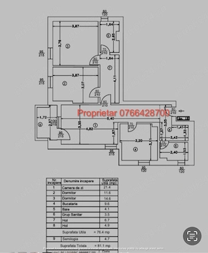 Proprietar   vând apartament cu 3 camere + loc de parcare suprateran - imagine 4
