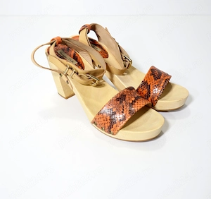 Sandale   Saboti dama Massimo Dutti din piele (Snake Print) - Marimea 38,interior 24.5 cm
