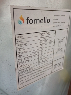 Vând termosemineu fornello 22kw