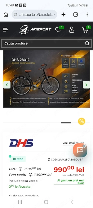 Bicicletă oraș DHS 28012