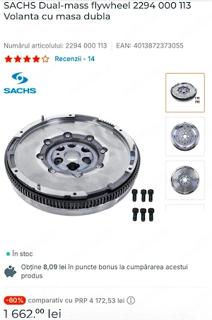 (NOU) – Kit Ambreiaj + Volantă cu Masă Dublă (SACHS) | 2.0 TDI Diesel | (GRUPUL VAG). - imagine 3