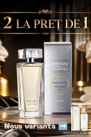 Eleganță pură într-o sticlă!   Descoperă rafinamentul Giordani Gold White.       Profită acum: 1+1 g