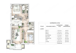Apartament MODERN 3 camere intr un Complex Rezidential NOU la un SUPER PRET !! 