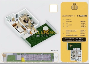 5 MINUTE METROU BERCENI - APARTAMENT 2 CAMERE + CURTE  - 109 mp - 175.450€ - imagine 4