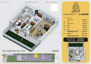 5 MINUTE METROU BERCENI - APARTAMENT 3 CAMERE   - 112mp - 197.230€  - imagine 12