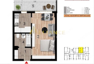 15 MINUTE METROU BERCENI - GARSONIERA - 77.500eur TVA INCLUS - imagine 7