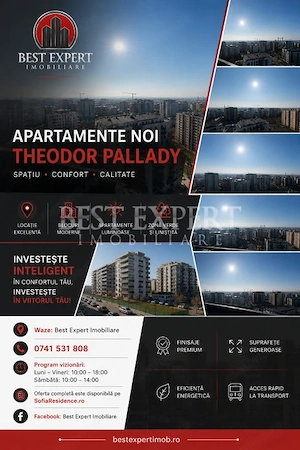3 Camere Sofia Sky Residence | Lângă Metrou | Finisaje Premium | Avans 15%
