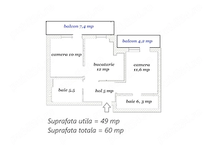 Vânzare  apartament 2 camere Ghimbav, mobilat, utilat complet, loc parcare inclus - imagine 4