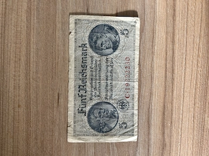 5 Reichsmark Germania 1940 1945   bancnotă germană ocupație WWII