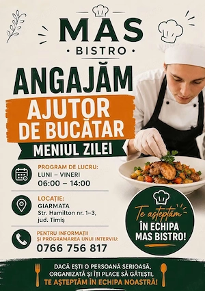 Ajutor Bucatar - Meniul Zilei - MAS Bistro