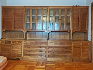 Sufragerie  bibliotecă modulară CIS Dallas lemn masiv stejar
