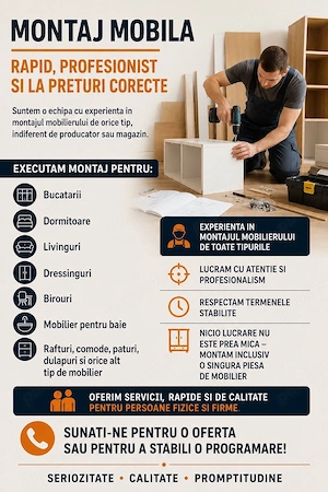 Montaj mobila - Rapid si profesionist (Bucuresti Ilfov)