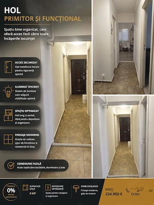 Oportunitate RARA! COMISION 0%_apt  3 C D IASI_Piața Unirii_ Etaj 2 + boxa intabulata 10mp         - imagine 6