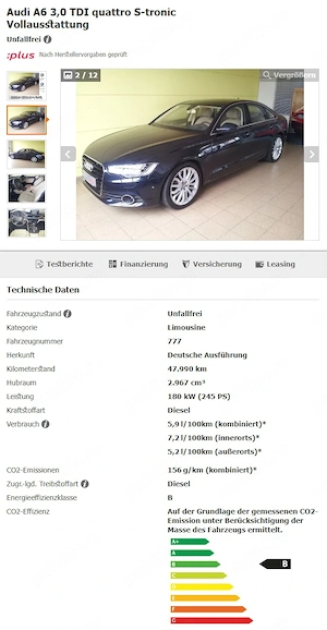 Audi A6 Limuzina 3.0 TDI DPF quattro S tronic - imagine 8
