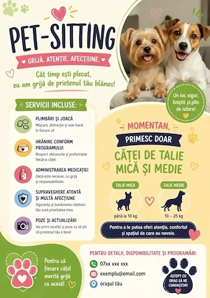 Pet sitiing îngrijitor animale contra cost 