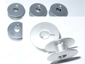 Mosoare metalice din aluminiu pt suveici Pfaff Brother Singer Juki - mosor spon bobina - imagine 3