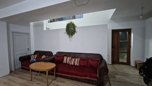 Set canapele lemn masiv, piele naturala