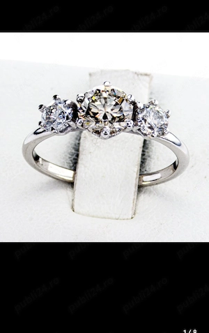 Inel aur alb 14k cu diamante naturale si certificat de origine!