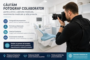 Căutăm fotogrograf colaborator pentru clinici, cabinete și evenimente medicale - Timișoara