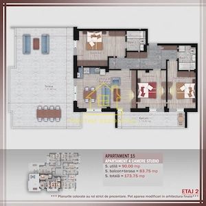 4 Camere / 102mp+terasa 72mp / Titan-Pallady / Etaj 2/ Boutique Residence